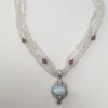 Luminous Rainbow Moonstone and Tourmaline Pendant Necklace