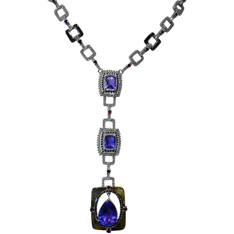 Spectacular Iolite Drop Necklace
