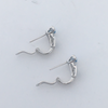 14k white gold Inlaid Opal and Blue Topaz earrings