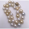 Lustrous golden, white and soft silver South Sea pearls