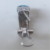 14k white gold Inlaid Opal and Blue Topaz earrings