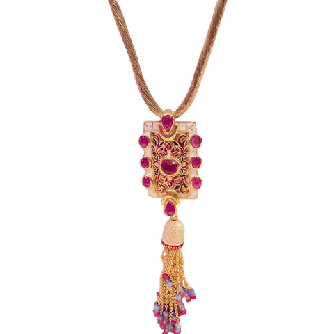 Ruby and Enamelwork Pendant