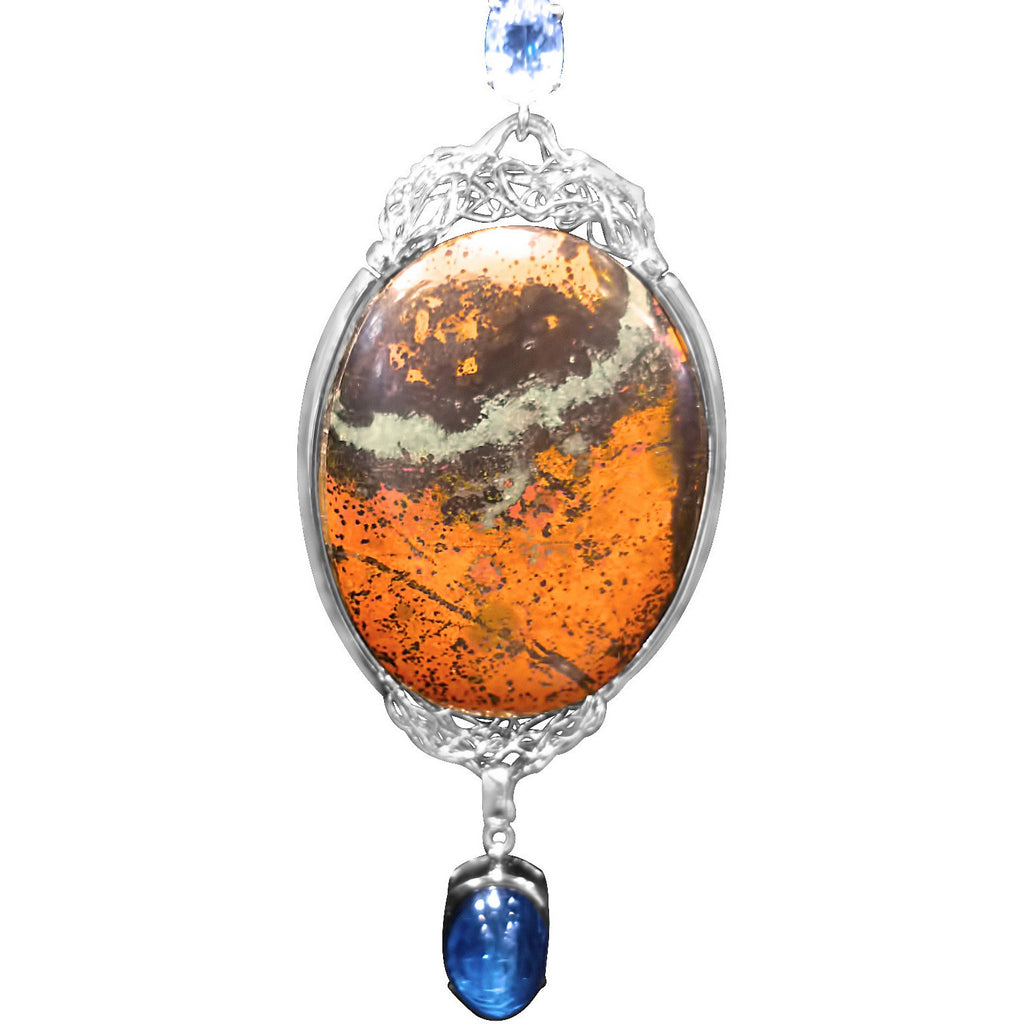 Red Picture Jasper with Sapphire Accents